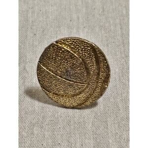 VTG Basketball Gold Tone 1” Letterman Jacket Sport Tie Tack Hat Lapel Stick Pin
